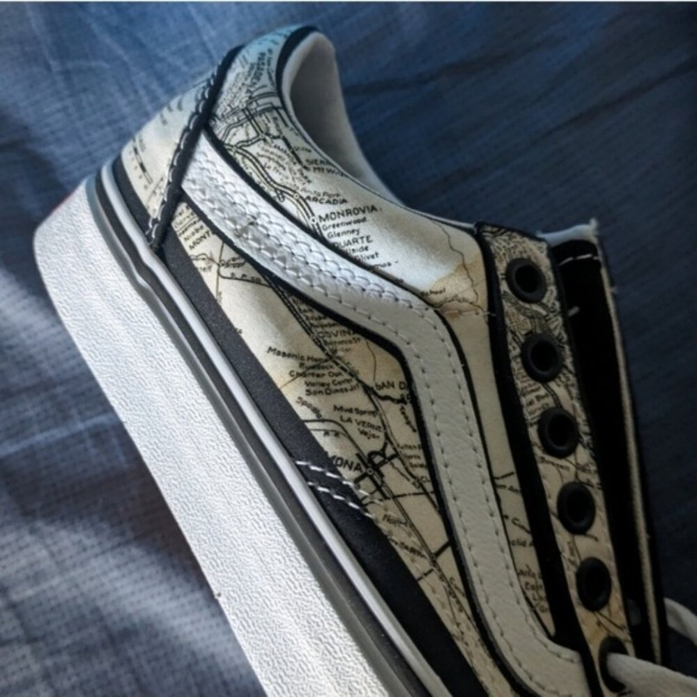 Vans MOCA Old Skool Women size 5 Frances Stark Los Angeles Maps Sneakers 012026 - Picture 5 of 11